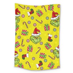 Grinch Pattern Large Tapestry by Valentinaart