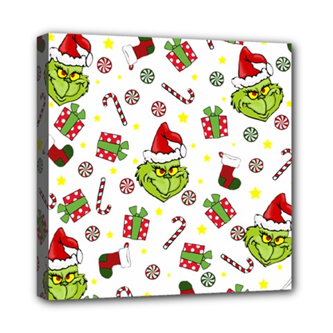 Grinch Pattern Mini Canvas 8  X 8  by Valentinaart