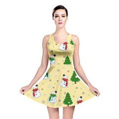 Snowman Pattern Reversible Skater Dress by Valentinaart