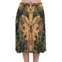 Beautiful Filigree Oxidized Copper Fractal Orchid Velvet Flared Midi Skirt View1