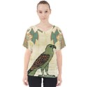 Egyptian Paper Papyrus Bird V-Neck Dolman Drape Top View1