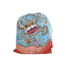 Illustration Characters Comics Draw Drawstring Pouches (large)  by Celenk