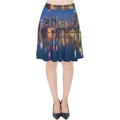 Buildings Can Cn Tower Canada Velvet High Waist Skirt by Celenk