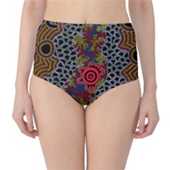 Aboriginal Art - Waterholes High-waist Bikini Bottoms by hogartharts