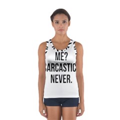 Me Sarcastic Never Sport Tank Top  by FunnyShirtsAndStuff