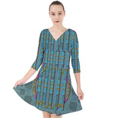 Freedom Is Every Where Just Love It Pop Art Quarter Sleeve Front Wrap Dress	 by pepitasart