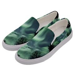 Northern Lights In The Forest Men s Canvas Slip Ons by Ucco