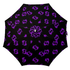 Purple Pisces On Black Background Straight Umbrellas by allthingseveryone