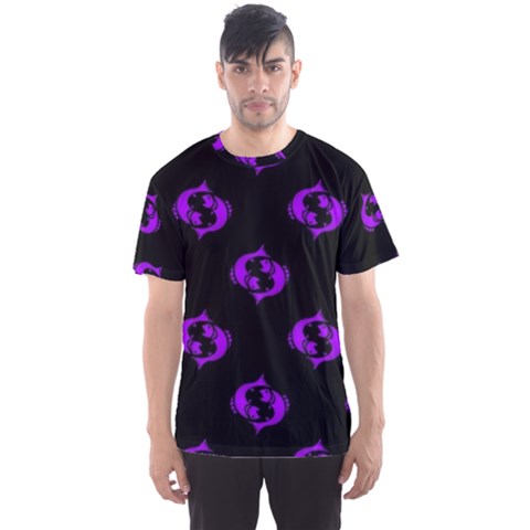 Purple Pisces On Black Background Men s Sports Mesh Tee by allthingseveryone