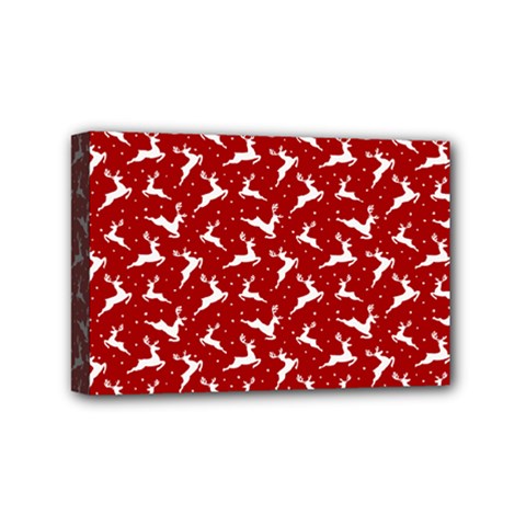 Red Reindeers Mini Canvas 6  X 4  by patternstudio