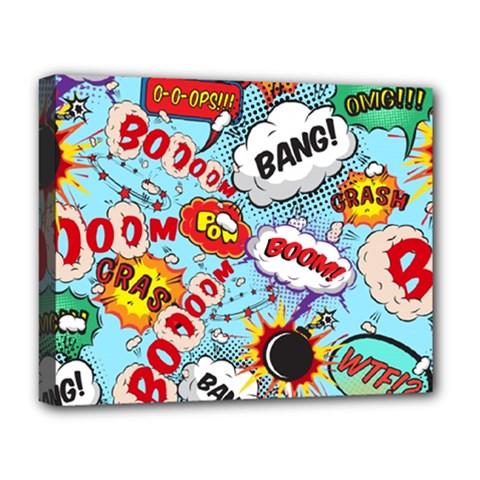 Comic Pattern Deluxe Canvas 20  X 16   by Bigfootshirtshop