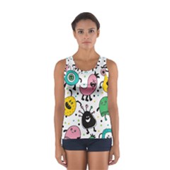 Cute And Fun Monsters Pattern Sport Tank Top  by Bigfootshirtshop