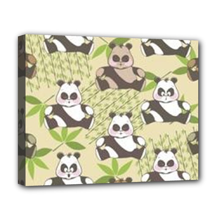 Fun Panda Pattern Deluxe Canvas 20  x 16  