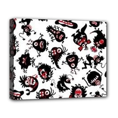 Goofy Monsters Pattern  Deluxe Canvas 20  X 16   by Bigfootshirtshop