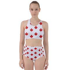 Maple Leaf Canada Emblem Country Racer Back Bikini Set by Celenk