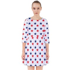 Patriotic Red White Blue Stars Usa Smock Dress by Celenk