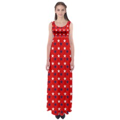 Patriotic Red White Blue Usa Empire Waist Maxi Dress by Celenk