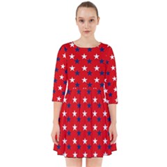 Patriotic Red White Blue Usa Smock Dress by Celenk