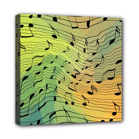 Music Notes Mini Canvas 8  X 8  by linceazul