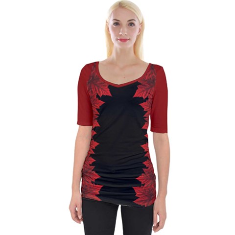 Canada Maple Leaf  Wide Neckline Tee by CanadaSouvenirs