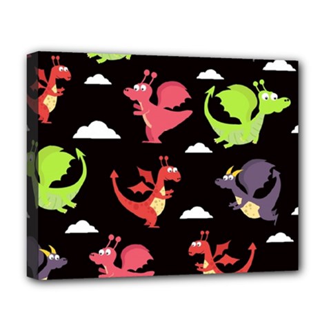 Cute Flying Dragons Deluxe Canvas 20  X 16   by Bigfootshirtshop