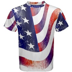 Usa Flag America American Men s Cotton Tee by Celenk