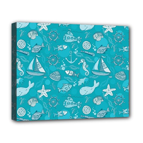 Fun Everyday Sea Life Deluxe Canvas 20  X 16   by Bigfootshirtshop