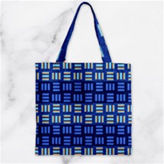 Textiles Texture Structure Grid Zipper Grocery Tote Bag by Celenk