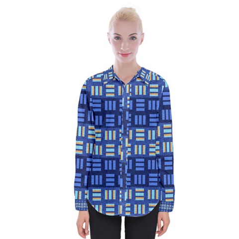 Textiles Texture Structure Grid Womens Long Sleeve Shirt by Celenk