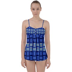 Textiles Texture Structure Grid Babydoll Tankini Set by Celenk