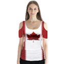 Canada Flag  Butterfly Sleeve Cutout Tee  View1