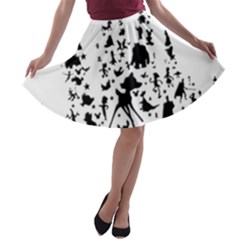 Happiest Castle On Earth A-line Skater Skirt by SandiTyche