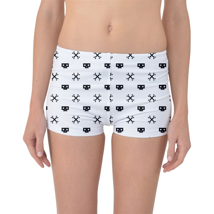 Black Pixel Skull Pirate Boyleg Bikini Bottoms