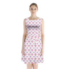 Pixel Hearts Sleeveless Waist Tie Chiffon Dress by jumpercat