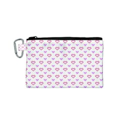 Pixel Hearts Canvas Cosmetic Bag (small) by jumpercat