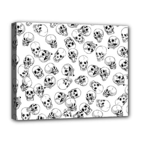 A Lot Of Skulls White Deluxe Canvas 20  X 16   by jumpercat