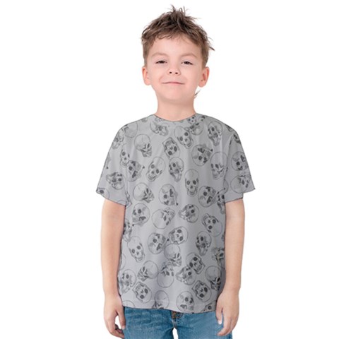 A Lot Of Skulls Grey Kids  Cotton Tee by jumpercat