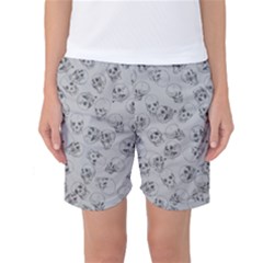 A Lot Of Skulls Grey Women s Basketball Shorts by jumpercat