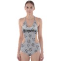 A Lot Of Skulls Grey Cut-Out One Piece Swimsuit View1