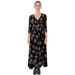 A Lot Of Skulls Black Button Up Boho Maxi Dress by jumpercat