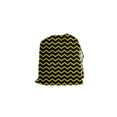 Yellow Chevron Drawstring Pouches (xs)  by jumpercat