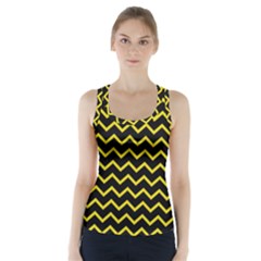 Yellow Chevron Racer Back Sports Top by jumpercat