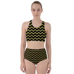 Yellow Chevron Racer Back Bikini Set by jumpercat