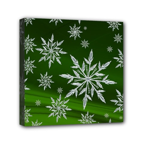 Christmas Star Ice Crystal Green Background Canvas Travel Bag by BangZart