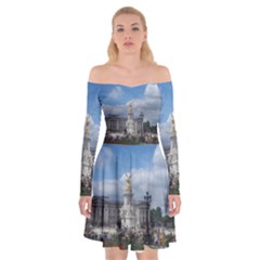 Buckingham Palace Statue Off Shoulder Skater Dress by all7sins