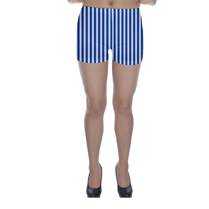 Blue Stripes Skinny Shorts