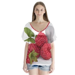 Fruit Healthy Vitamin Vegan V-neck Flutter Sleeve Top by BangZart