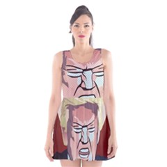 Donald Trump Pop Art President Usa Scoop Neck Skater Dress by BangZart