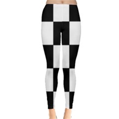 Grid Domino Bank And Black Leggings  by BangZart