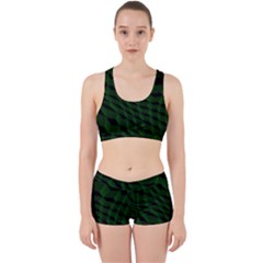 Pattern Dark Texture Background Work It Out Sports Bra Set by BangZart